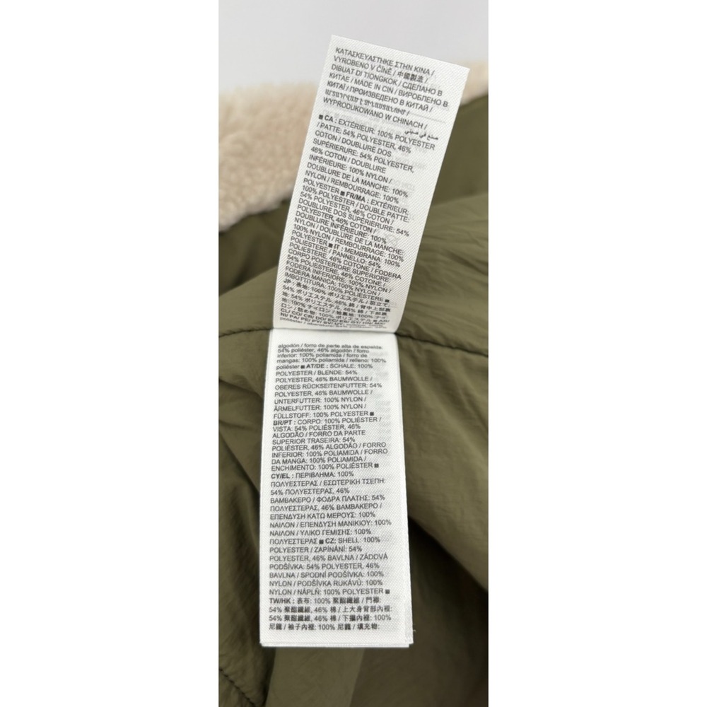 Gap Green and Beach Pebble Beige Mixed-Media Sherpa Jacket NWT - Picture 6 of 7